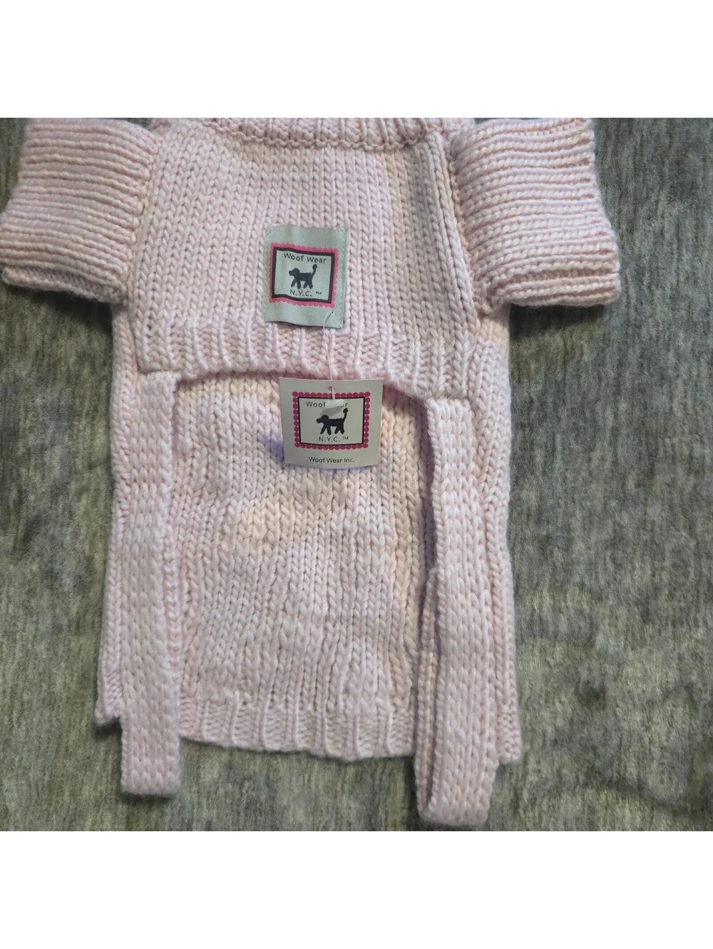 Woof Wear NYC Pink Knit Dog Sweater with Turtleneck